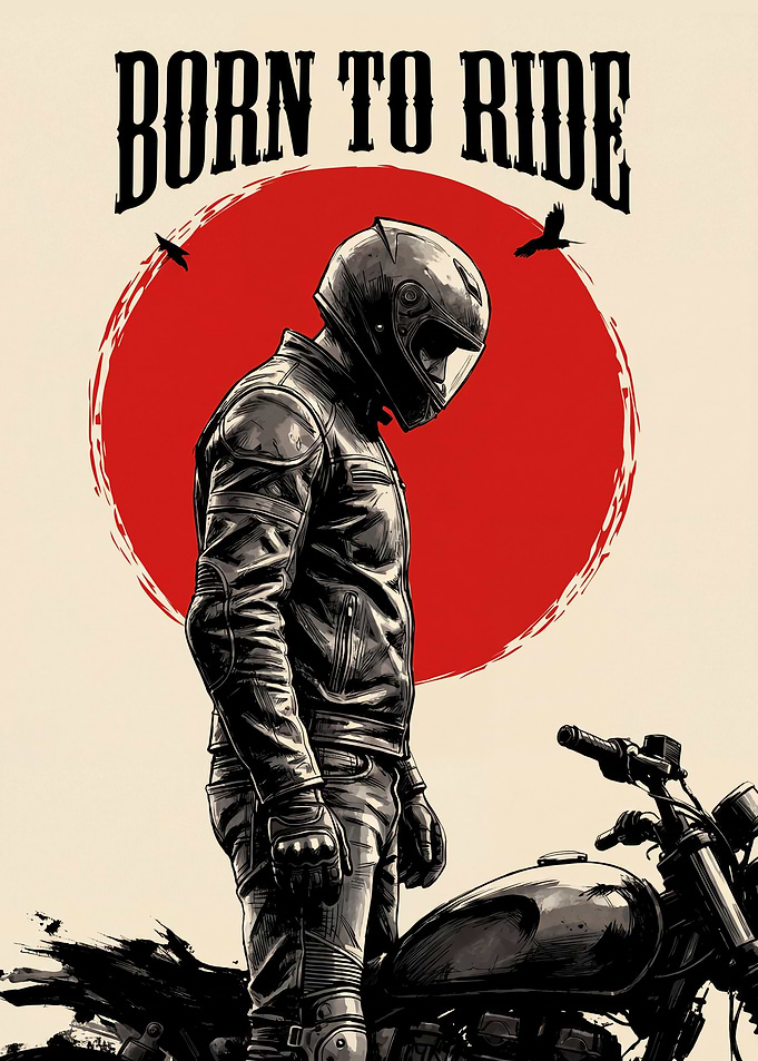Born to Ride Motorcycle Poster