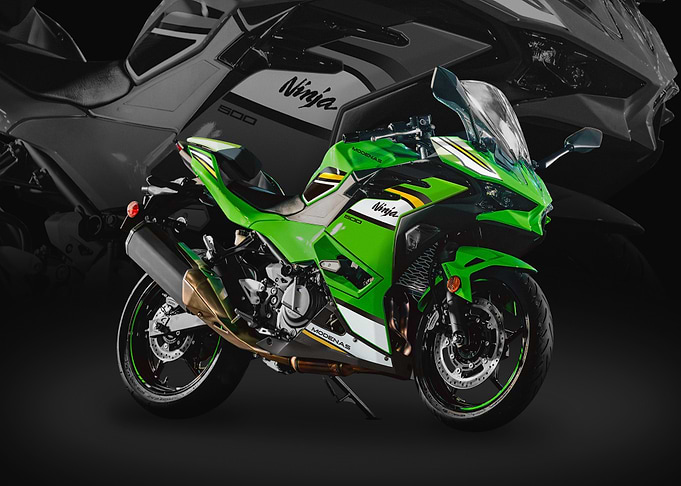 Green Kawasaki Ninja 500 Motorcycle