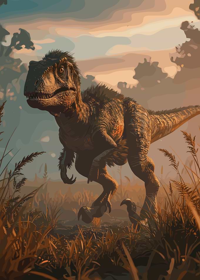 Dinosaur in a Prehistoric Landscape