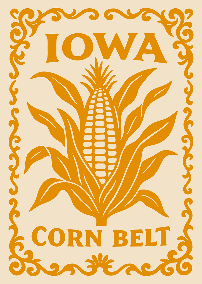 Iowa Corn Belt Vintage Poster