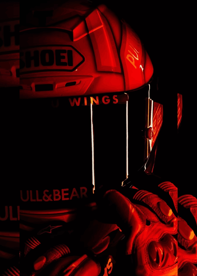 Red Racing Helmet and Gloves
