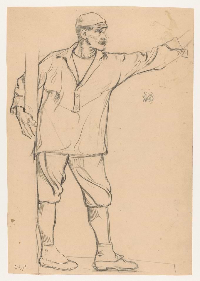 Man in Cap and Loose Clothing