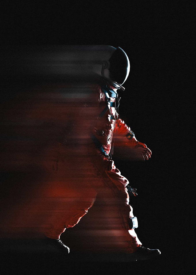 Artemis Astronaut in motion blur
