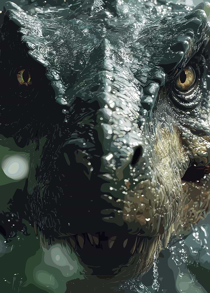 Close-up of a Tyrannosaurus Rex head