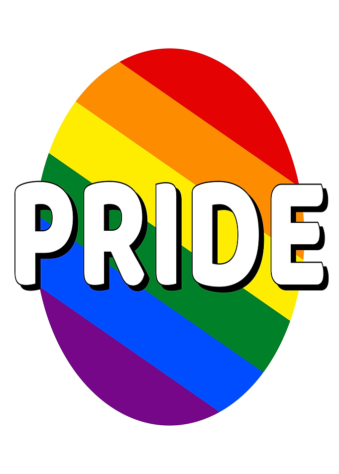 Pride Rainbow Oval Text Art