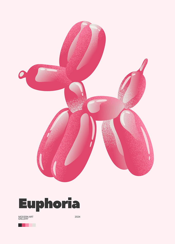 Pink Balloon Dog Art