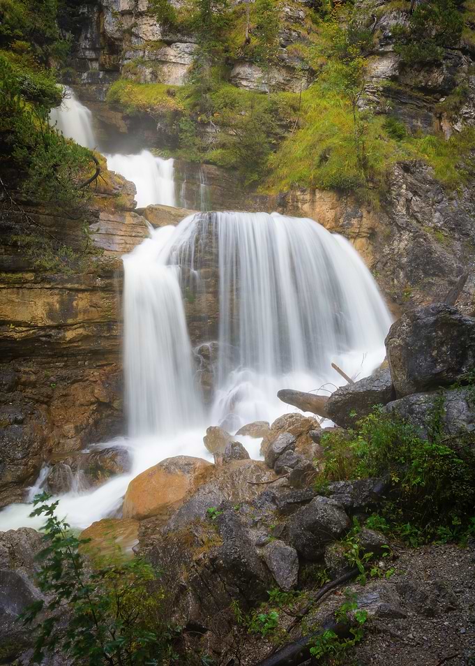 Cascading Waterfall Over Rocks