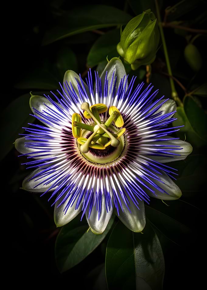 Exotic Passion Flower Close-up