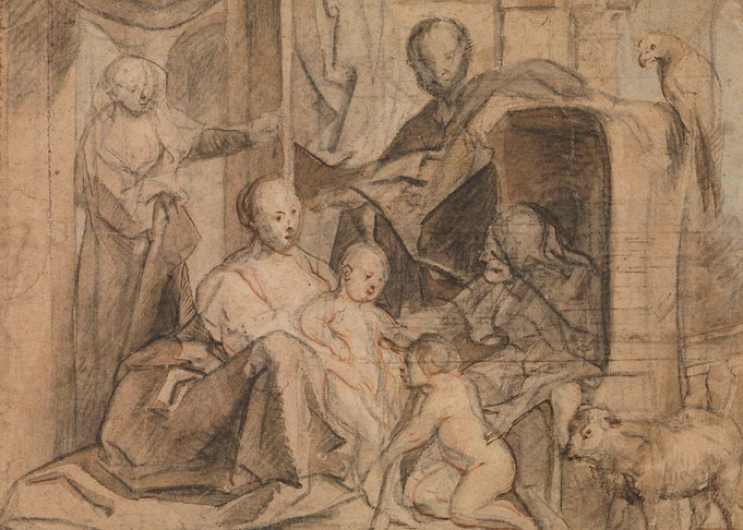 Sketch of a Family with Animals