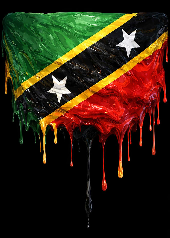 Dripping Saint Kitts and Nevis Flag