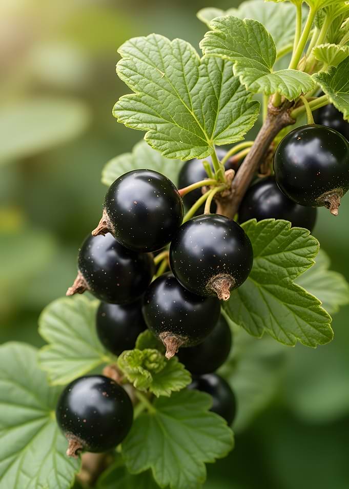 Black Currants on a Branch