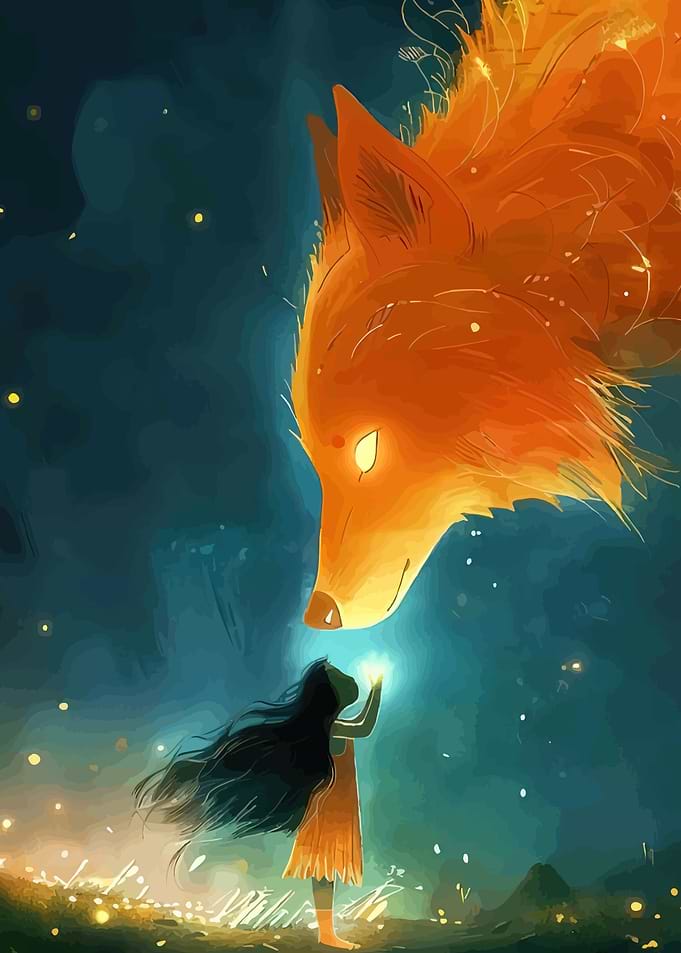 Girl and Fox Spirit