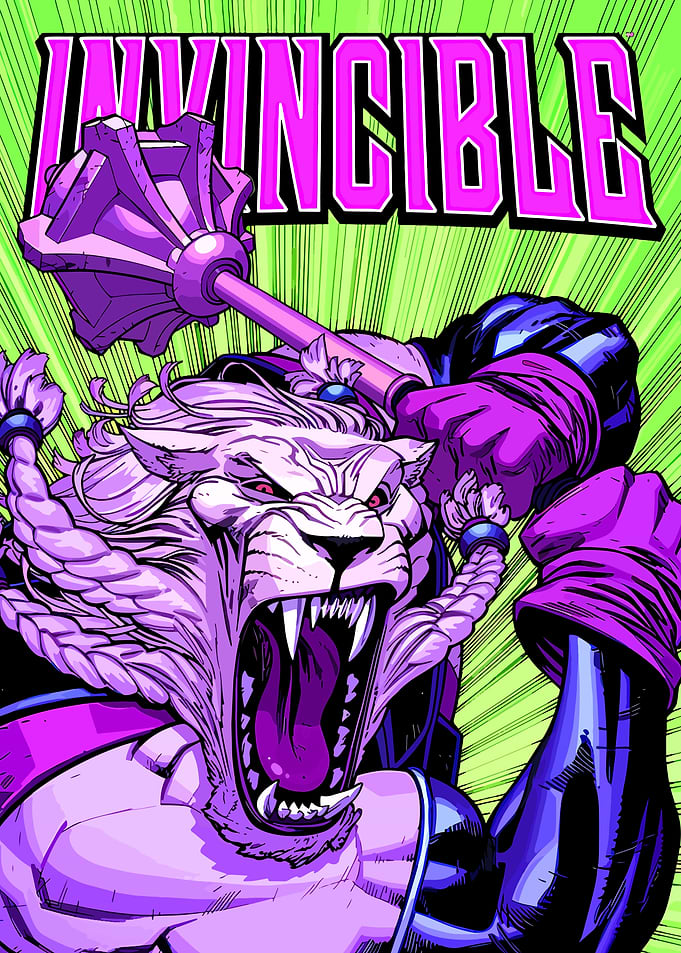 Invincible Comic Cover with Lion-like Character