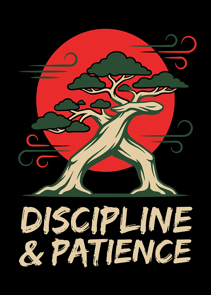 Bonsai Tree with Japanese Sun and Text