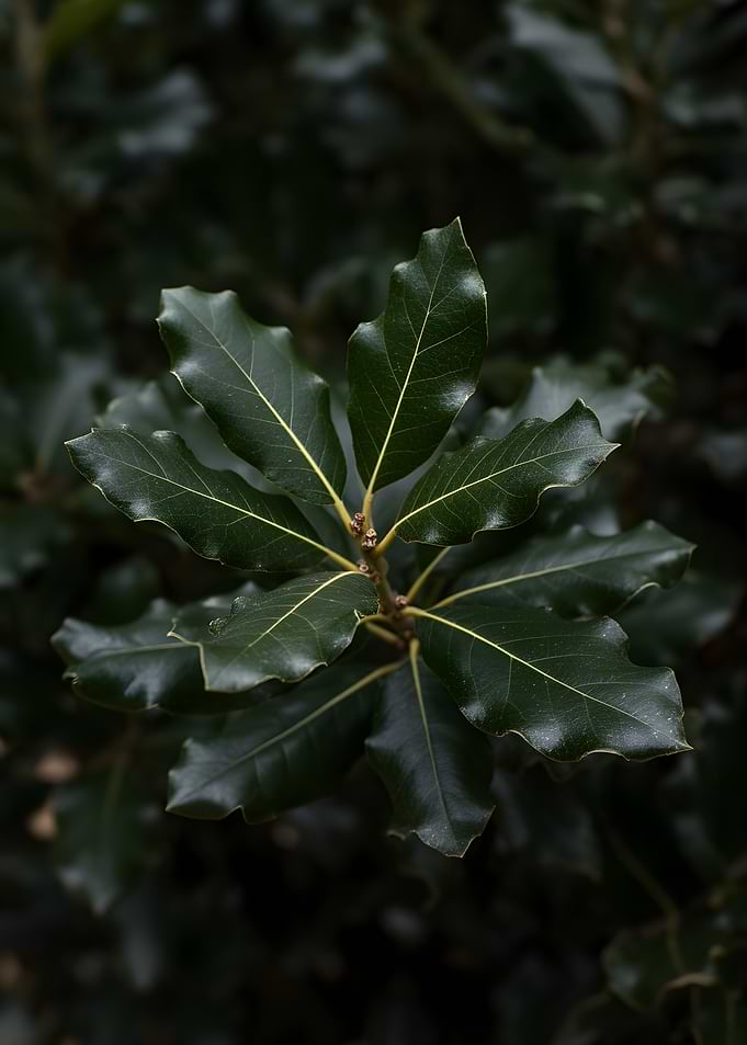 Dark Green Holly Leaves