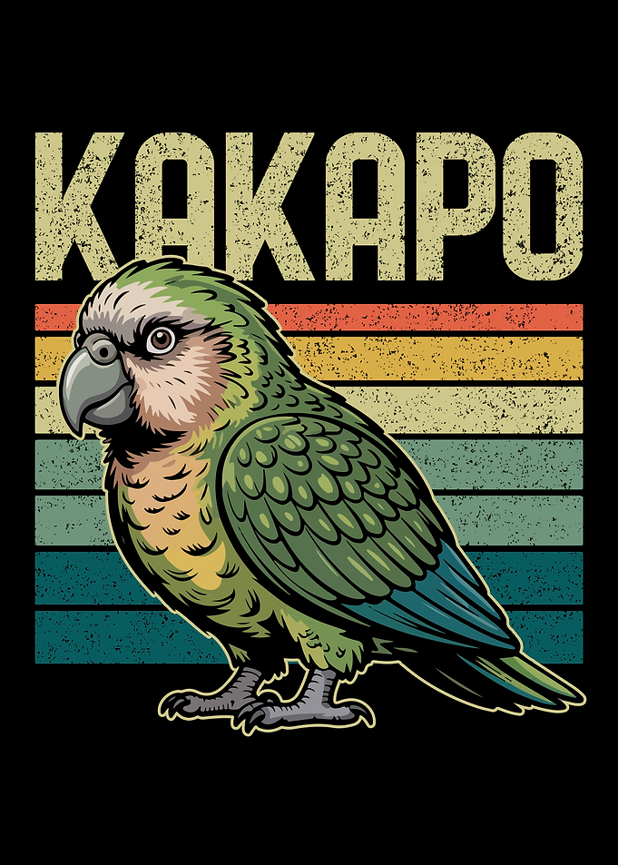 Kakapo Retro Bird Design