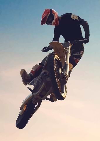 Motocross Rider Mid-Air Jump