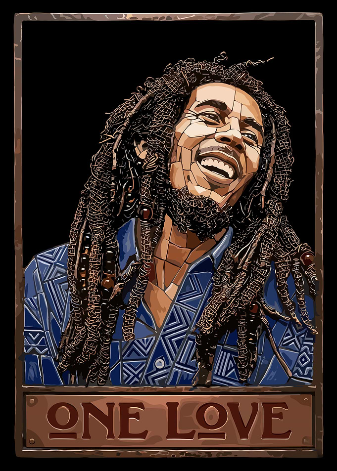 Bob Marley 'One Love' Mosaic Portrait