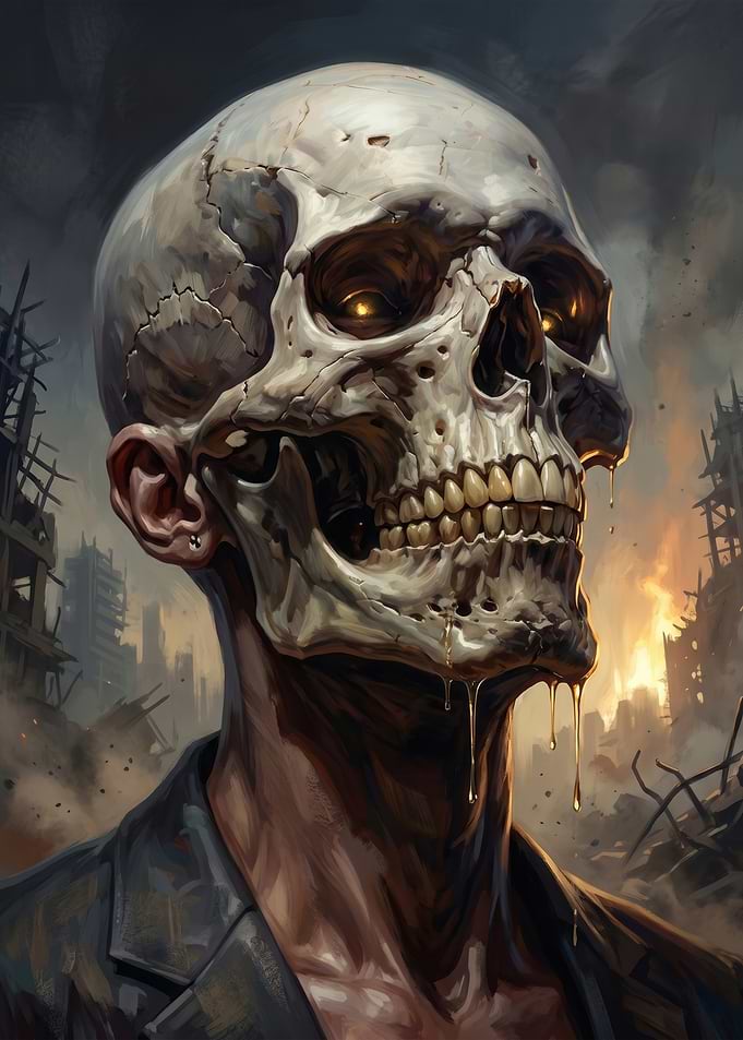 Zombie in a Ruined City