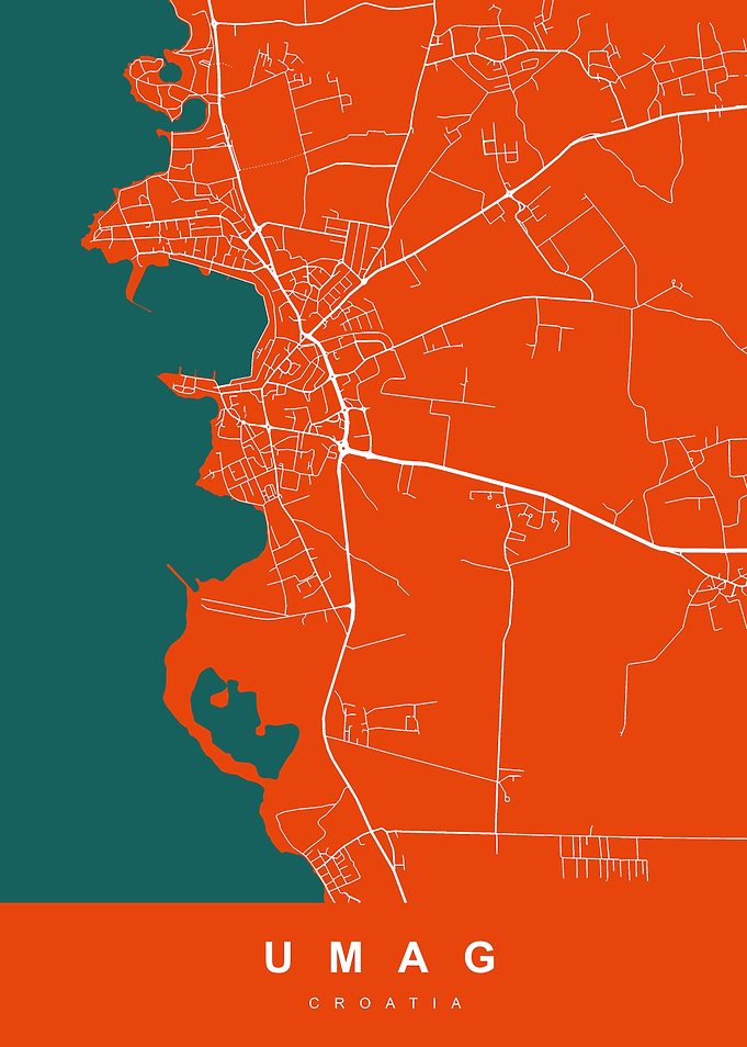 Umag Croatia Map Art