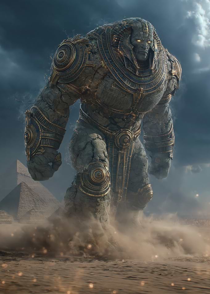 Stone Colossus in Egyptian Desert