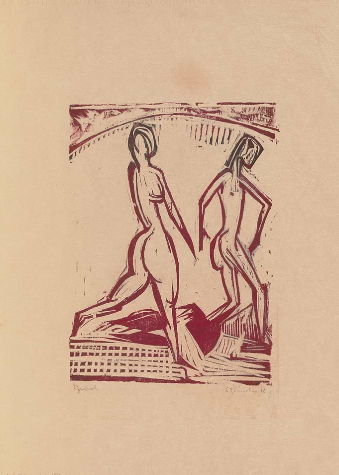 Two Nude Figures in a Landscape