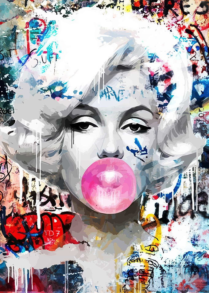 Marilyn Monroe Graffiti Pop Art
