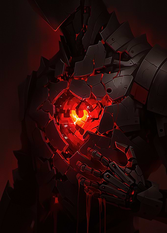 Cracked Robot with Fiery Core