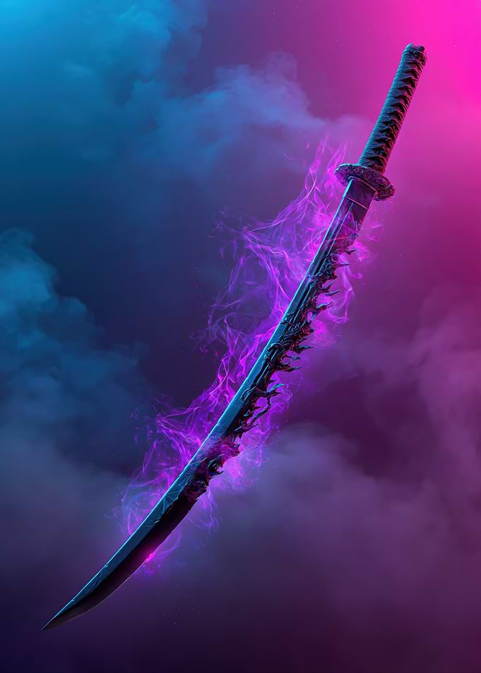 Mystical Katana with Purple Energy