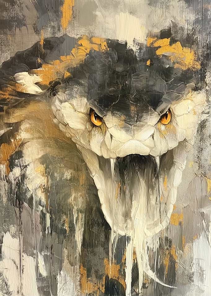 Aggressive Snake Portrait Painting