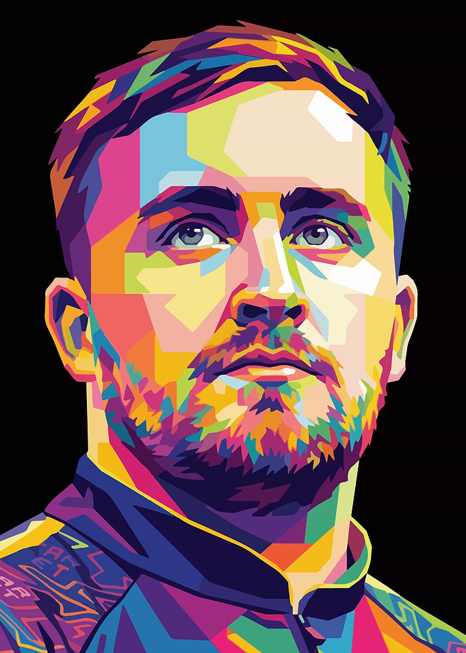 Colorful Portrait of Luke Littler