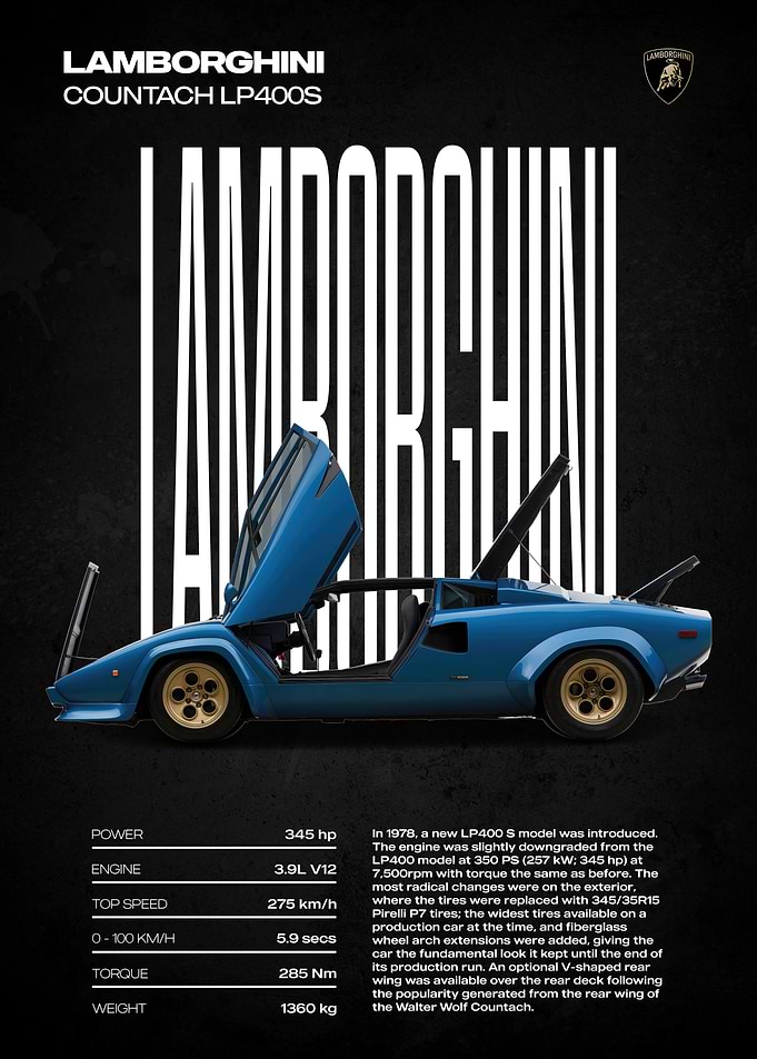 Lamborghini Countach LP400S Poster