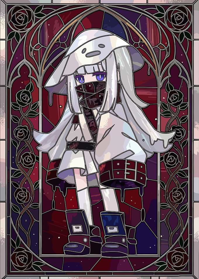 Anime Girl in Stained Glass