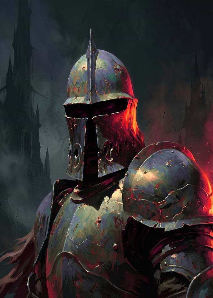 Dark Knight in Fiery Armor