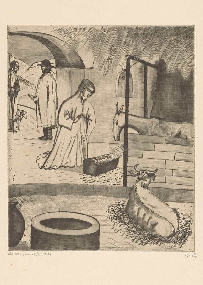 Nativity Scene with Animals and Figures
