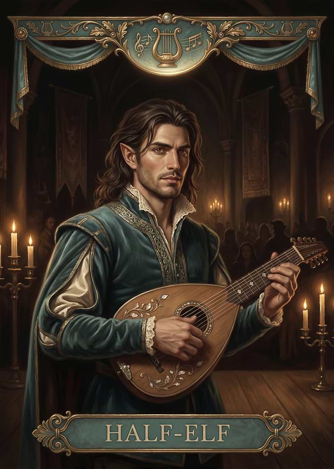 Half-Elf Bard with Lute
