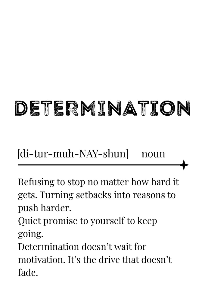 Determination Definition Poster