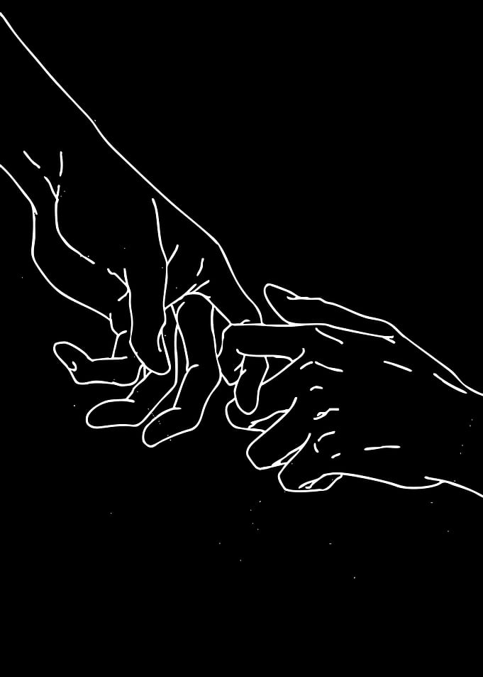 Two hands reaching out