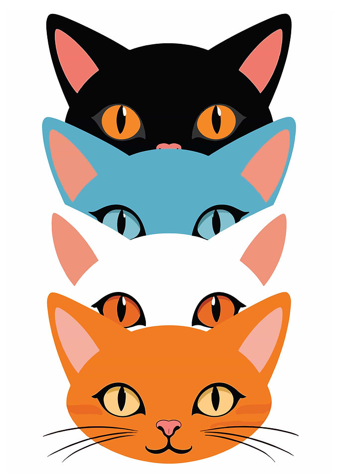 Stack of Cute Cats