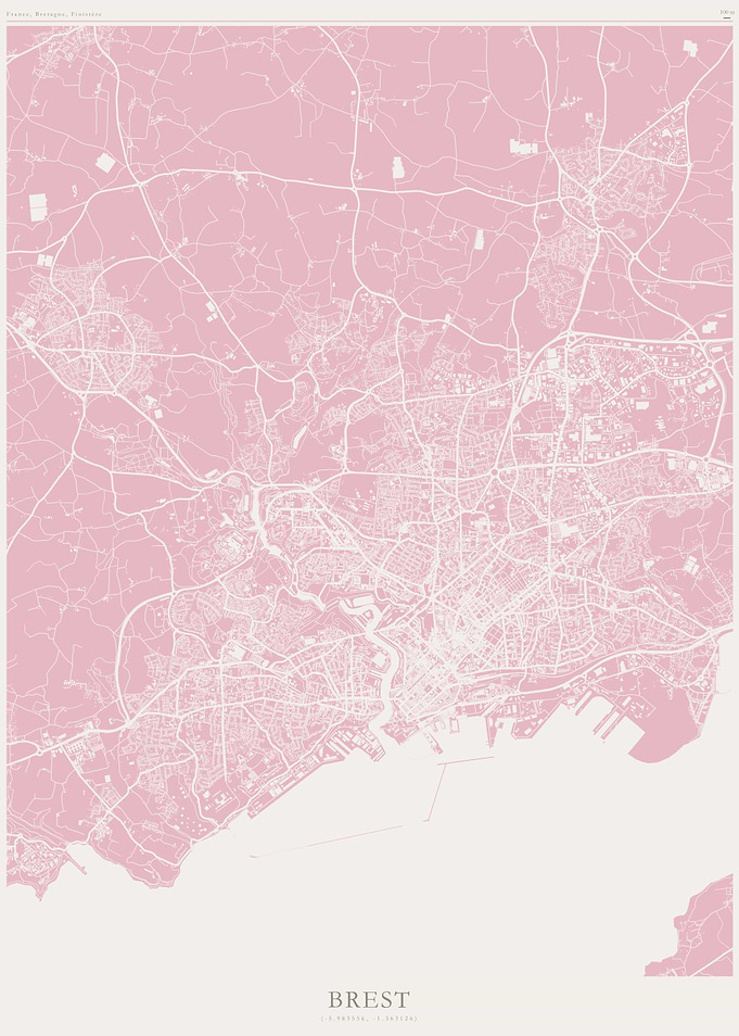 Brest Map Poster