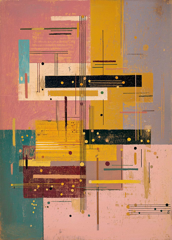 Abstract Geometric Composition with Textured Background