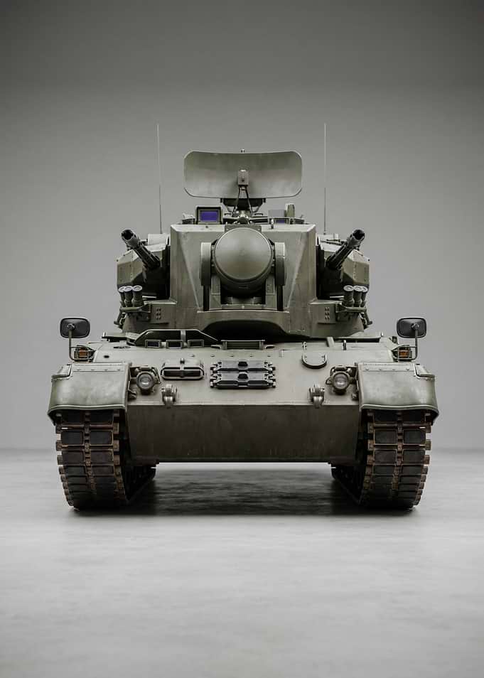 Front View of a Military Tank