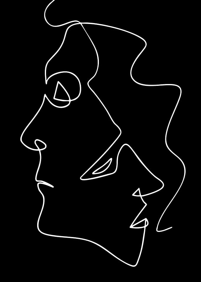 Abstract Line Art Faces