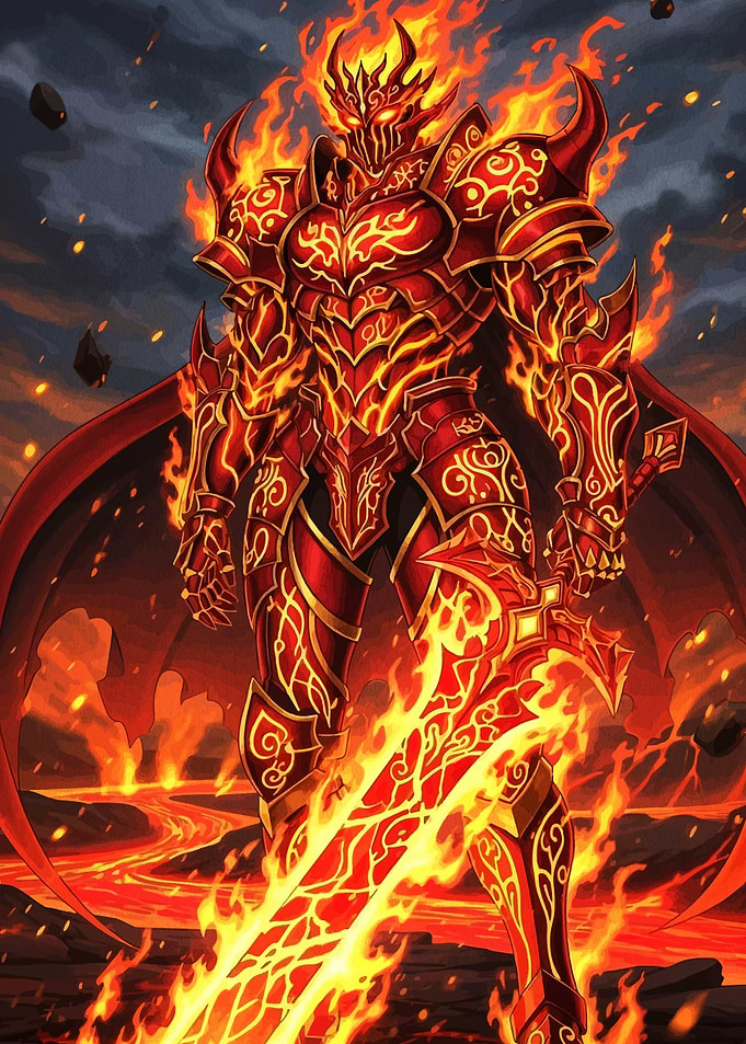 Fiery Knight with Burning Sword