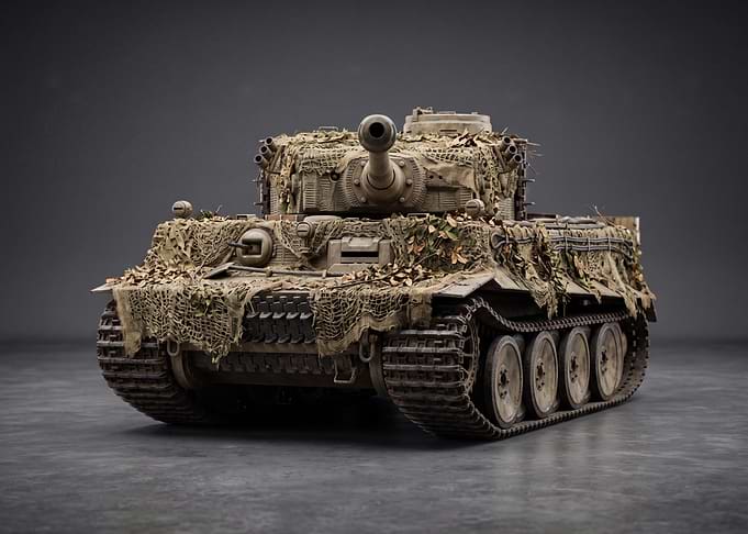Camouflaged Tiger Tank