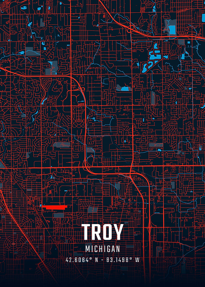 Troy Michigan City Map
