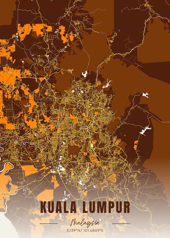 Kuala Lumpur Map Art