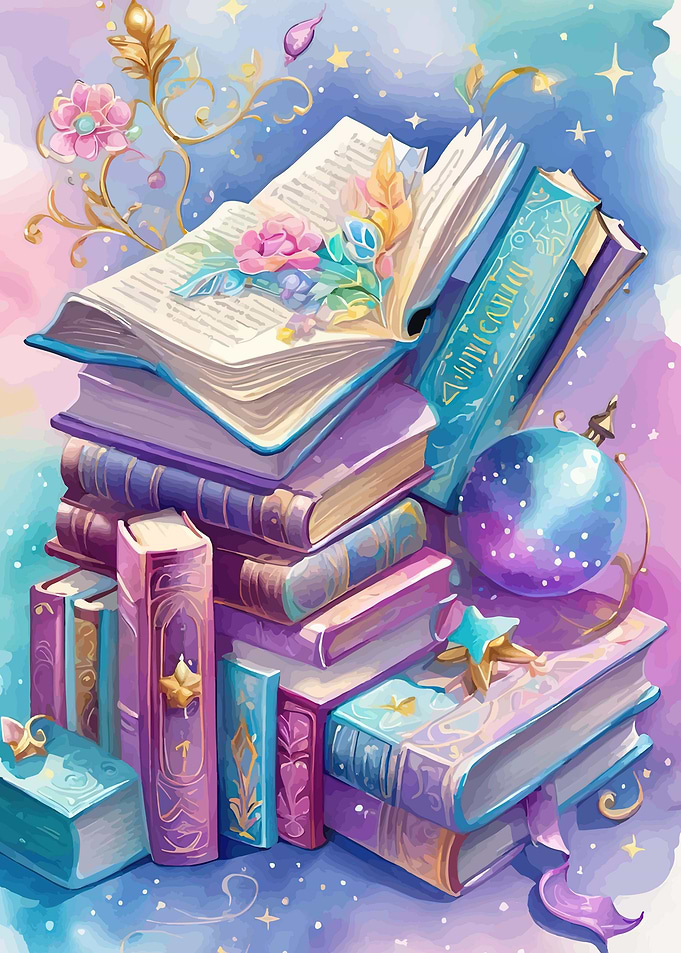 Enchanted Stack of Books