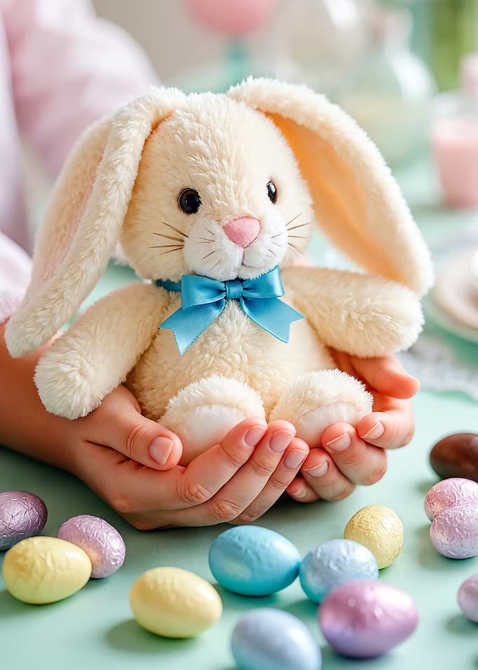 Easter Bunny with Chocolate Eggs