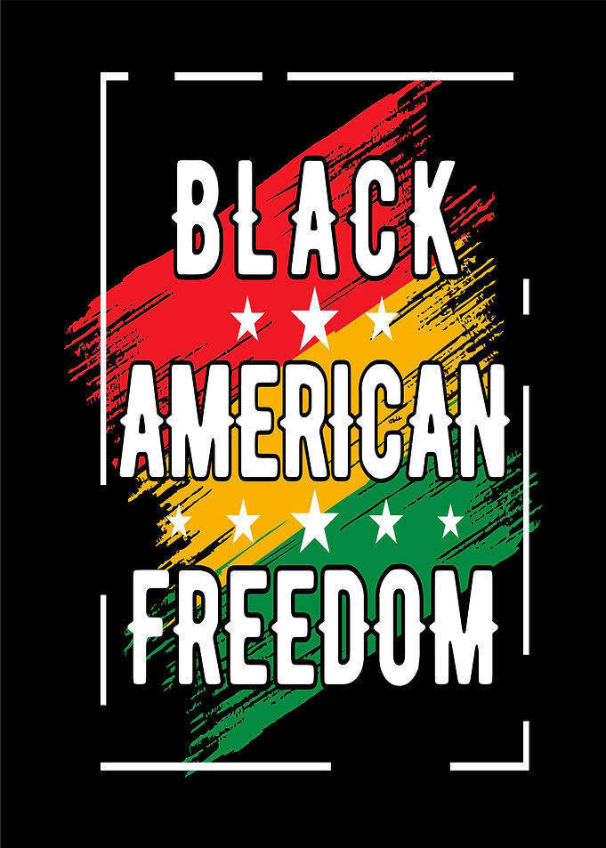 Black American Freedom Text Art